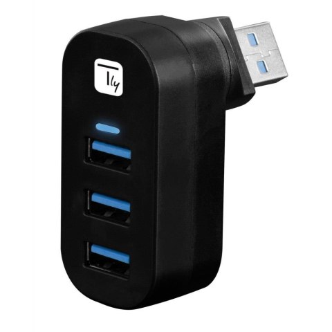 Techly Hub USB Techly 3-portowy 3xUSB 3.0 obrotowy wtyk