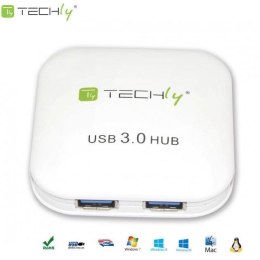 Techly Hub USB Techly IUSB3-HUB4-WH 4 porty 3.0 Super Speed, biały