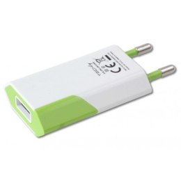 Techly Ładowarka sieciowa Techly Slim USB 230V-5V,1A biało-zielona