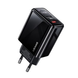 USAMS Ładowarka sieciowa Usams T40 20W 1xUSB-C PD 3.0 + 1xUSB-A QC 3.0 Fast Charging bez kabla - czarna