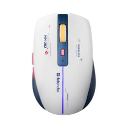 Defender Mysz bezprzewodowa Defender DILA MM-282 optyczna 1800dpi biała RGB AKUMULATOR 6 przycisków Gaming