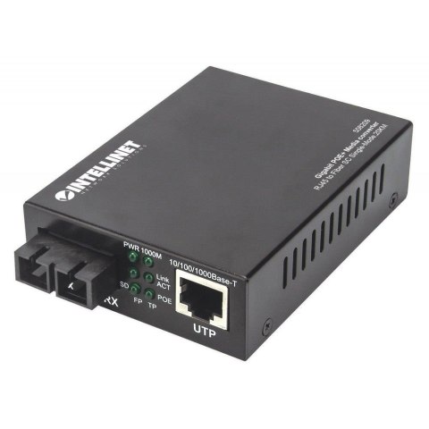 Intellinet Media Konwerter/zasilacz PoE+ Intellinet Gigabit 1000Base-T RJ45 na 1000Base-LX SM SC, 20km