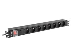 LANBERG Listwa zasilająca Lanberg do RACK 1U 16A PDU 8x PL 2m czarna