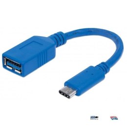 Manhattan Kabel Manhattan USB 3.1 GEN1 MIC-C/A M/F 0,15m, niebieski