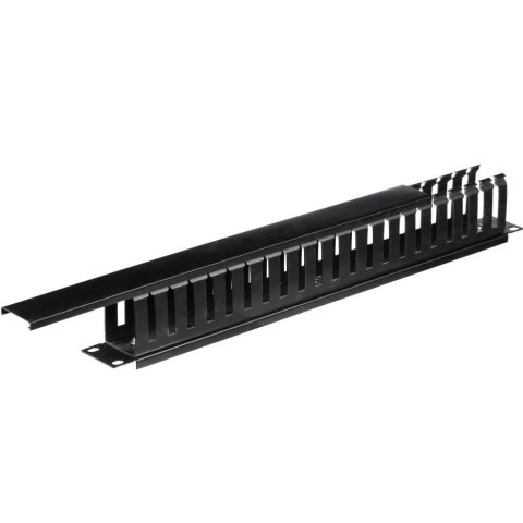 NETRACK Organizator kabli 19''/1U - czarny z pokrywą Netrack