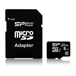 SILICON POWER Karta pamięci MicroSDHC Silicon Power Elite UHS-1 8GB CL10 + adapter