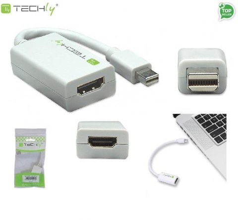 Techly Adapter Techly MDP-HDMIF Mini DisplayPort męski na HDMI żeński, biały 0,15m IADAP