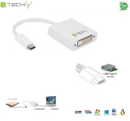 Techly Adapter Techly USB31-DVI USB-C 3.1 na DVI M/Ż, biały 0,15m IADAP