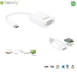 Techly Adapter Techly USB31-VGA USB-C 3.1 na VGA M/Ż, biały 0,15m IADAP