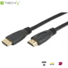 Techly Kabel HDMI Techly HDMI-HDMI 2.0 M/M Ethernet 3D 4K, 0,5m, czarny