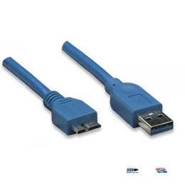 Techly Kabel USB Techly USB 3.0 Super Speed, A-męski, Micro B-męski, 1m, niebieski ICOC