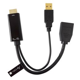 Techly Kabel adapter Techly HDMI na DisplaPort 4K*30Hz z zasilaniem USB