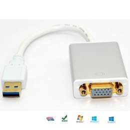 Techly Kabel adapter Techly USB 3.0 na VGA, biały