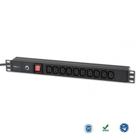 Techly Listwa zasilająca Rack19" do UPS TechlyPro 10 gniazd 2m czarna