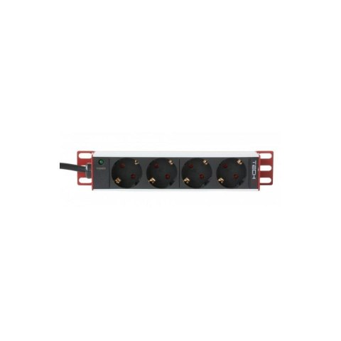 Techly Listwa zasilająca Techly Rack 10" 1U, 4xSchuko 1,8m