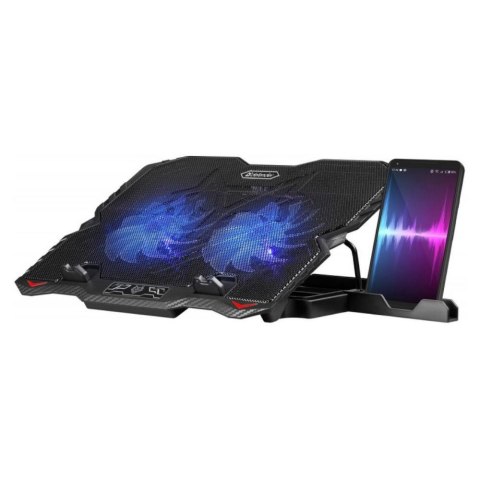 Defender Podstawka chłodząca Defender NS-508 laptop notebook 15.6" 2xUSB 2 fans podświetlenie RGB + uchwyt smartfon