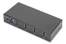 Digitus Hub/Koncentrator DIGITUS przemysłowy 4-portowy USB 3.0 SuperSpeed aktywny metalowa konstrukcja szyna DIN