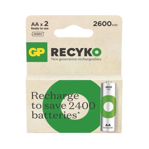 GP Recyko Akumulatorki AA/R6 GP ReCyko Ni-MH 2600mAh - 2 sztuki