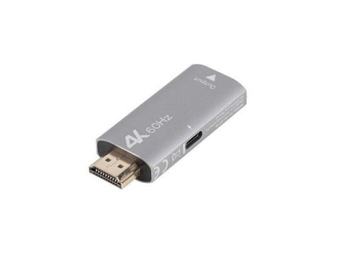 LANBERG Adapter Lanberg HDMI (M) -> Displayport (F) 4K srebrny