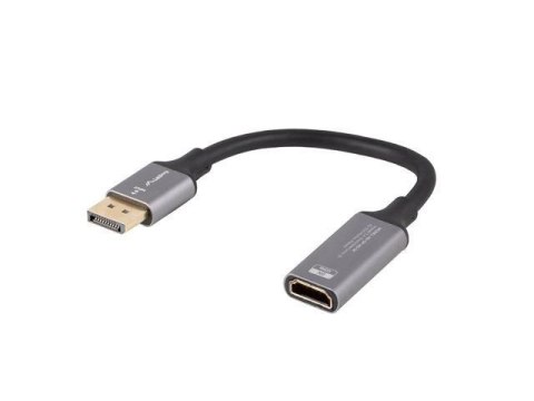 LANBERG Kabel adapter Lanberg Displayport (M) -> HDMI (F) 8K na kablu 20cm srebrny