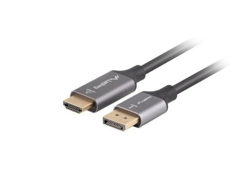 LANBERG Kabel adapter Lanberg Displayport (M) -> HDMI (M) 1,8M 4K czarno-srebrny