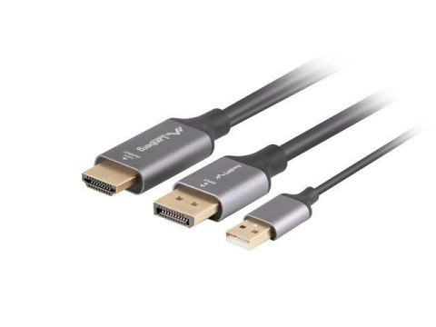 LANBERG Kabel adapter Lanberg HDMI (M) -> Displayport (M) 1,8M 4K czarny