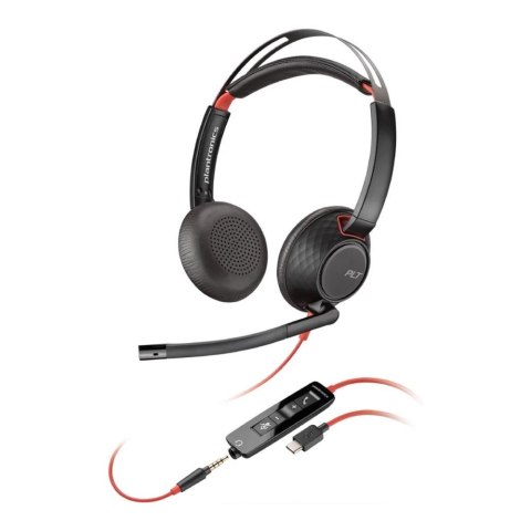 Poly Słuchawki z mikrofonem Poly Blackwire 5220 Stereo USB-C Headset + 3,5mm jack + adapter USB-C/A (Bulk)