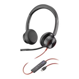 Poly Słuchawki z mikrofonem Poly Blackwire 8225 Stereo Microsoft Teams USB-C Headset + adapter USB-C/A