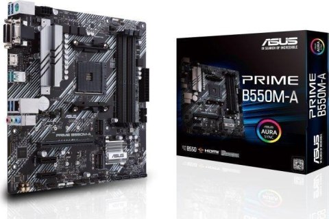 Asus Płyta Asus PRIME B550M-A /AMD B550/SATA3/M.2/USB3.1/PCIe4.0/AM4/mATX