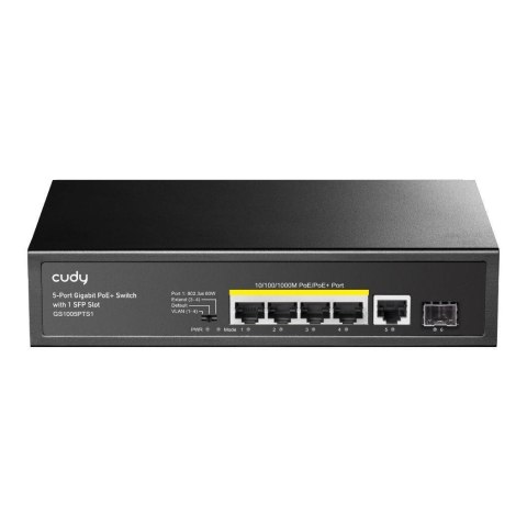 CUDY Switch niezarządzalny Cudy GS1005PTS1 4x10/100/1000Mbps POE+ 120W, 1x1000Mbps, 1xSFP