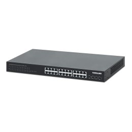 Intellinet Switch niezarządzalny Intellinet 24x 10/100/1000 Mbps PoE+ 370W + 4x SFP+ 10G Uplink, Rack 19