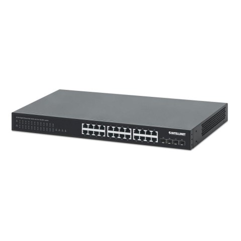 Intellinet Switch niezarządzalny Intellinet 24x 10/100/1000 Mbps PoE+ 370W + 4x SFP+ 10G Uplink, Rack 19"