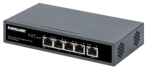 Intellinet Switch niezarządzalny Intellinet 4x 10/100/1000 Mbps PoE 25W/65W + 1x PoE PD 95W