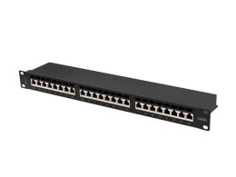 LANBERG Patch panel Lanberg 24 port 1U kat.6A ekranowany czarny