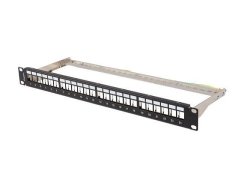 LANBERG Patch panel pusty Lanberg PPKS-0924-B 24 port 1U 19" do modułów keystone czarny