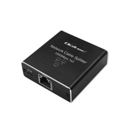 Qoltec Switch niezarządzalny Qoltec mini rozdzielacz splitter 1x2 port RJ45 | 1000Mbps | USB-C | Aluminium