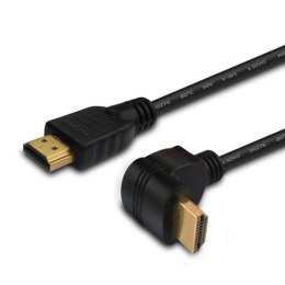 SAVIO Kabel HDMI Savio CL-108 1,5m, OFC, 4K, czarny, złote końcówki, v2.0, kątowy