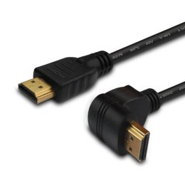 SAVIO Kabel HDMI Savio CL-109 3m, OFC, 4K 3D, czarny, złote końcówki, v2.0, kątowy