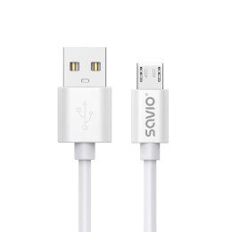 SAVIO Kabel USB 2.0 SAVIO CL-167 USB A - micro USB, 3m, biały