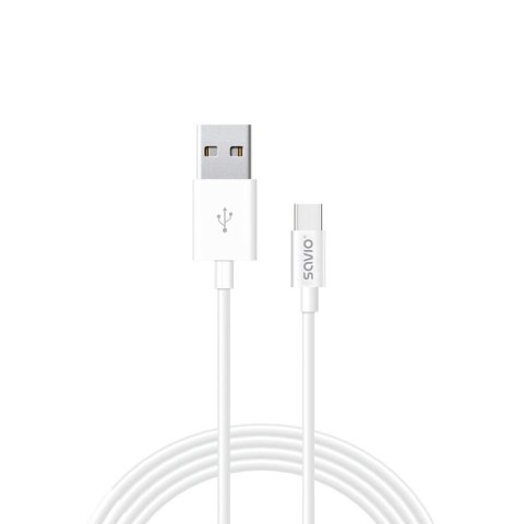 SAVIO Kabel USB 2.0 Savio CL-126 USB A (M) - USB typ C (M) 5A, 1m, biały