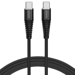 SAVIO Kabel USB Typ C Savio CL-159 USB TYP C - USB TYP C 100W, 3A, QC, PD, 1m, czarny