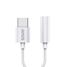 SAVIO Kabel adapter Savio AK-51 USB-C - Mini Jack 3,5mm (F), Huawei, Oppo, Xiaomi