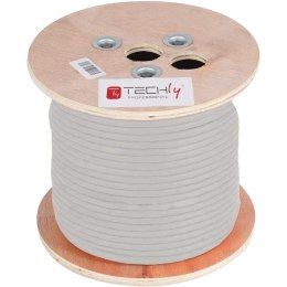 Techly Kabel instalacyjny TechlyPro skrętka Cat5e F/UTP drut 100% miedź, 305m szary