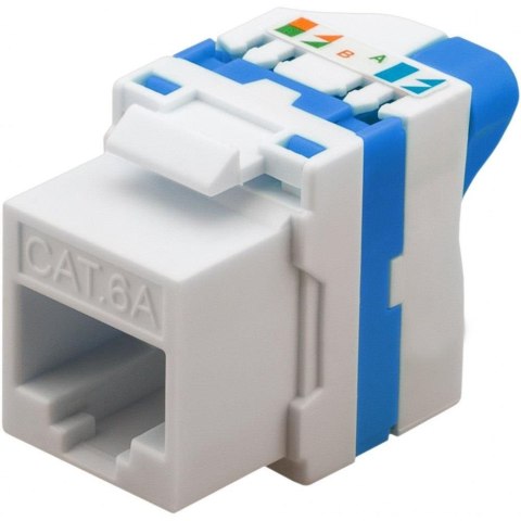 Techly Moduł Keystone Techly RJ45 U/UTP Cat.6a samozaciskowy biały