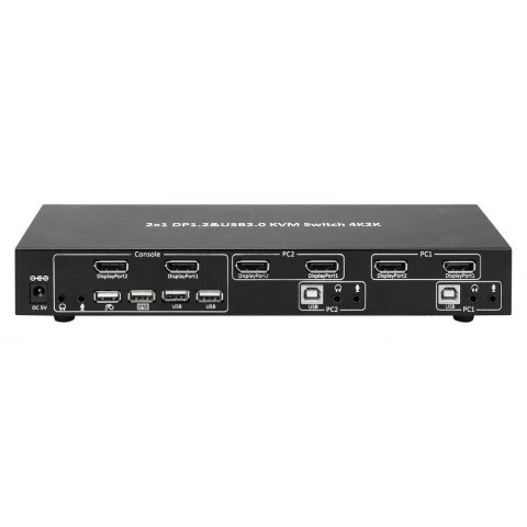 Techly Przełącznik KVM Techly 2-portowy DisplayPort/USB 2x1 Dual Head Video 4K*30Hz