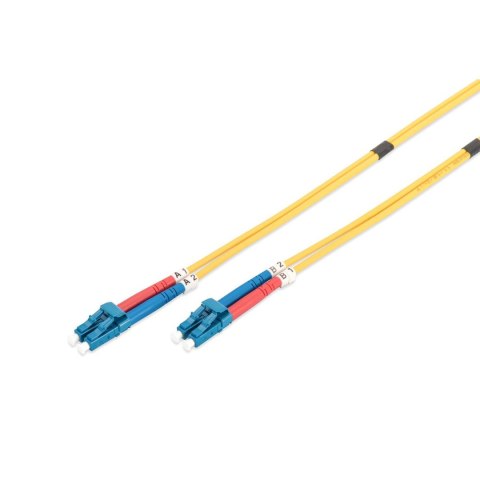 Digitus Kabel krosowy (patchcord) DIGITUS światłowodowy LC/LC, dplx, SM 9/125, OS2, LSOH, 1m, żółty