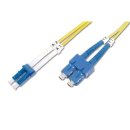 Digitus Kabel krosowy (patchcord) DIGITUS światłowodowy LC/SC, dplx, SM 9/125, OS2, LSOH, 1m, żółty