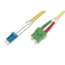 Digitus Kabel krosowy (patchcord) DIGITUS światłowodowy SC APC/LC, dplx, SM 9/125, OS2, LSOH, 1m, żółty