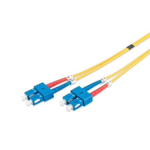 Digitus Kabel krosowy (patchcord) DIGITUS światłowodowy SC/SC, dplx, SM 9/125, OS2, LSOH, 1m, żółty