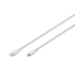 Digitus Kabel zasilający DIGITUS silikonowy USB-C - Lightning, USB 2.0 60W, certyfikat MFI, 0,5m biały